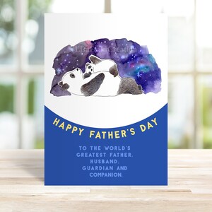 Tarjeta del Día del Padre Panda imprimible, Postal del Día del Padre Feliz, Tarjeta de papá animal lindo, Tarjeta para papá, Tarjeta personalizada, Tarjeta personalizada CORJL