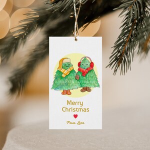 EDITABLE Printable Christmas Gift Tag, Merry Christmas Tree Friends, Christmas Ornaments, Editable Tag, Custom Tag, Corjl Tag