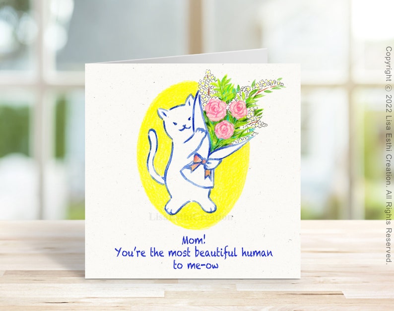 Printable Mother's Day Card Funny Cat Mom Card Cute - Etsy