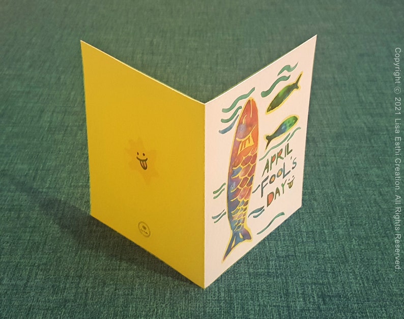 Printable April Fools' Day Card and Envelope Rainbow Fish - Etsy