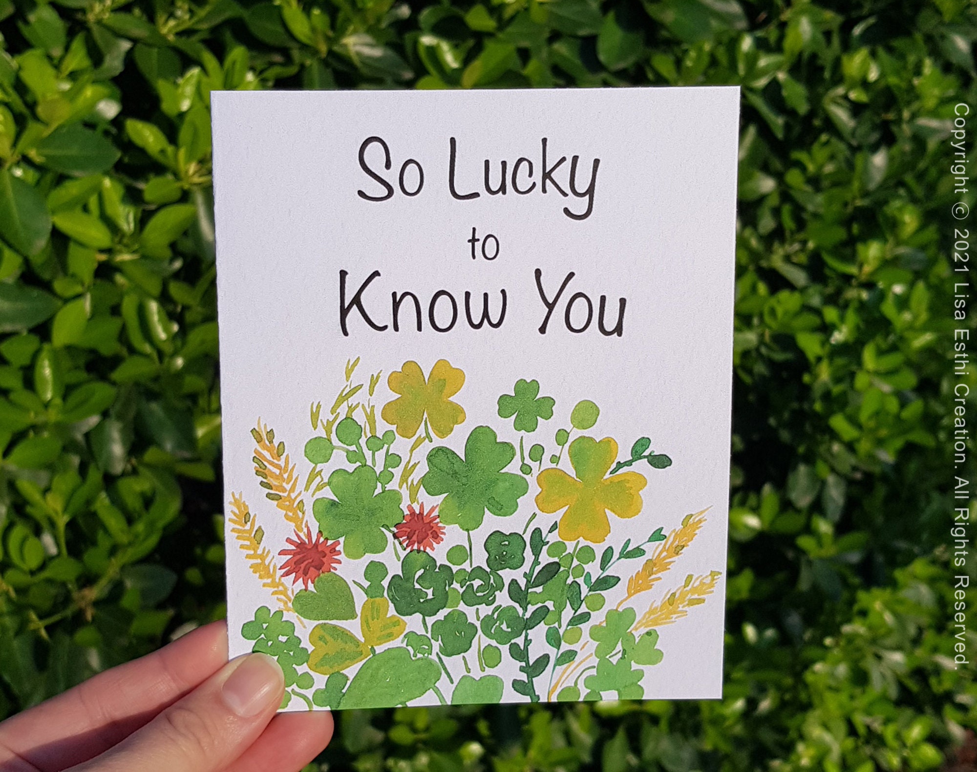 Printable Lucky To Know You Greeting Card and Envelope Green | Etsy
