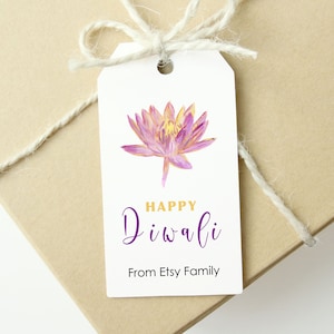 EDITABLE Printable Diwali Gift Tags, Indian Festival of Lights Celebration, Editable PDF Diwali Tags, Deepawali Gift Tags, Instant Download