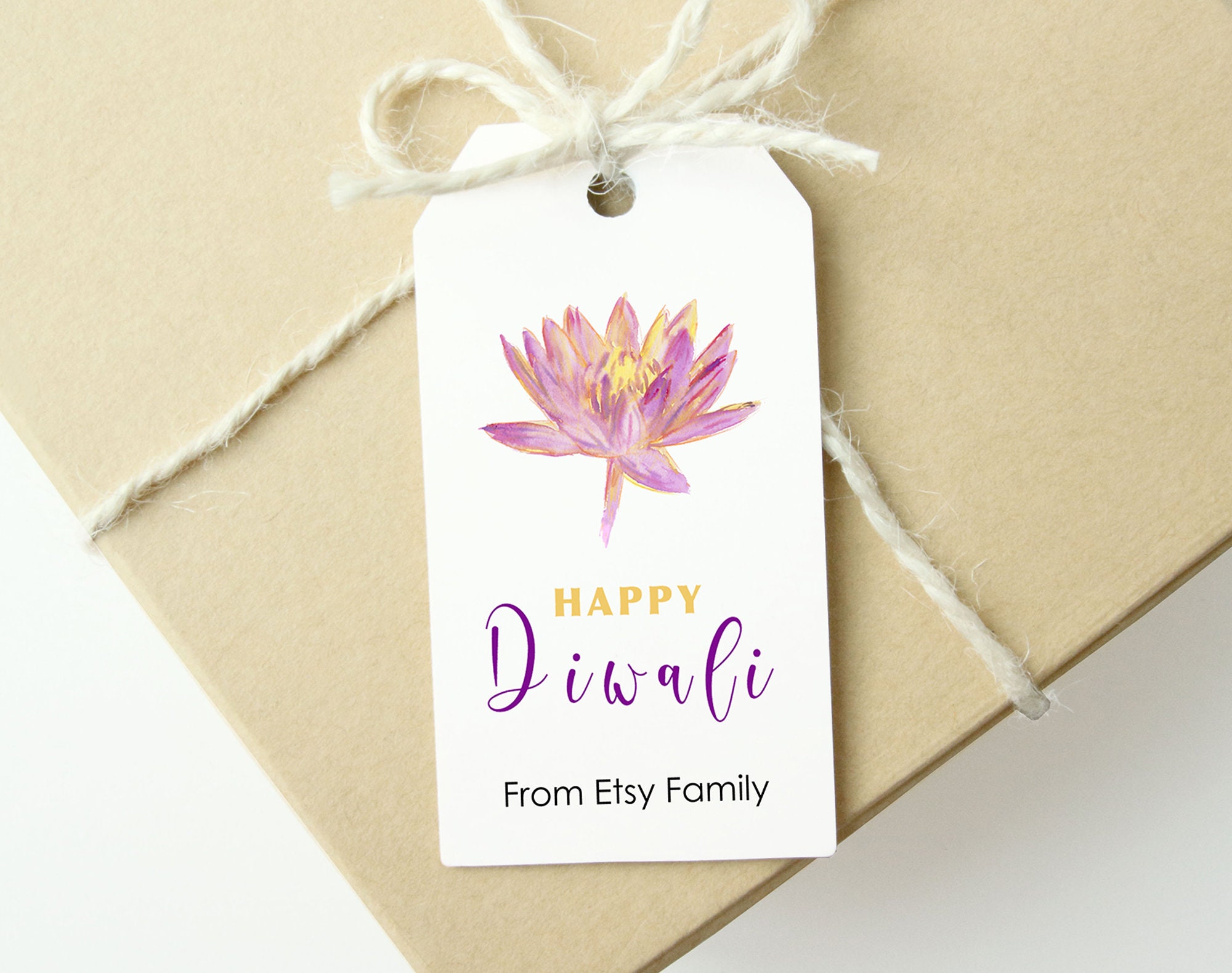 EDITABLE Printable Diwali Gift Tags, Indian Festival of Lights