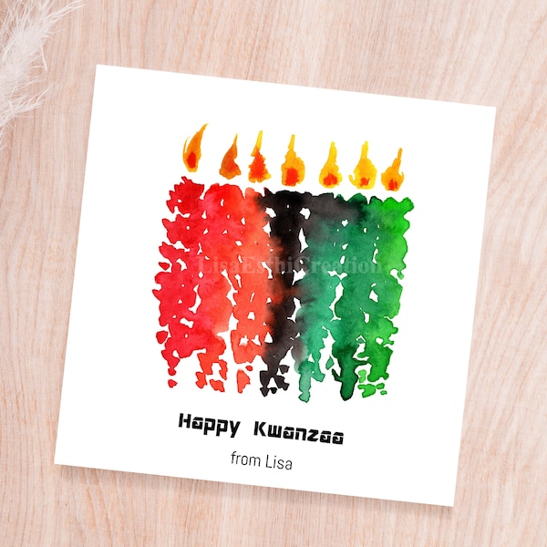 Printable Kwanzaa Card, Happy Kwanzaa Card, Editable Kwanzaa Invitation, African American Celebration, Kwanzaa Greeting Card, CORJL Template