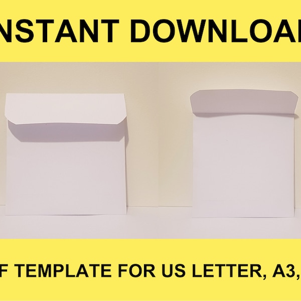 Envelope Template Ideal for 5x5 Inches Card, Envelope PDF, Printable Envelope, Envelope Print, PDF, 8.5x11, A4, A3