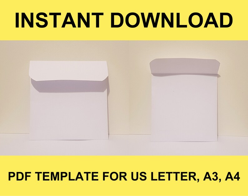 Envelope Template Ideal for 5x5 Inches Card, Envelope PDF, Printable Envelope, Envelope Print ...