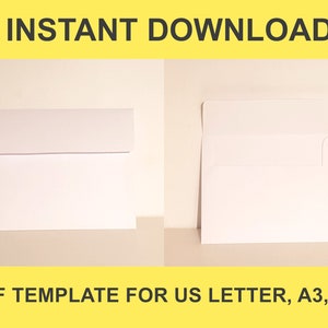 Envelope Template, Envelope PDF, Printable Envelope, Envelope Print, PDF, Cricut, Silhouette, 8.5x11, A4, A3