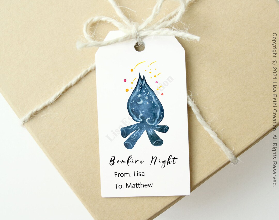 EDITABLE Printable Bonfire Gift Tags, Bonfire Goody Bag Tags, Smore ...