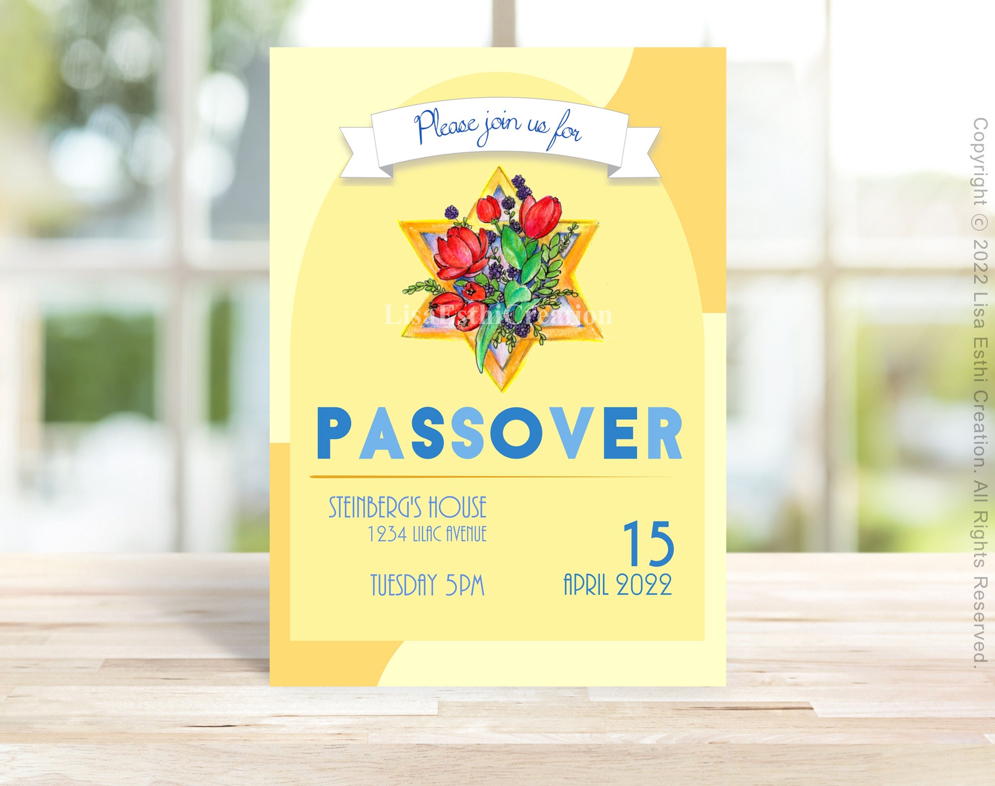 Passover Invertation PRINTABLE Editable Passover Invitation, Join Us for Passover Card ...