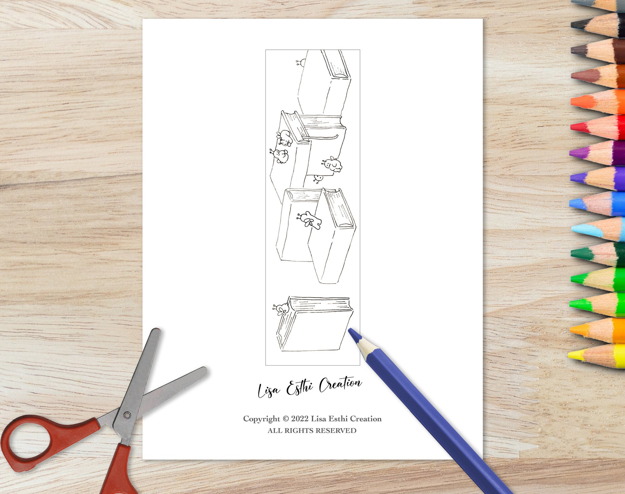 Printable Coloring Bookmarks, Book Fairies, Coloring Book Mark Set ...