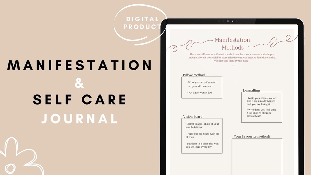 Manifest, Wellbeing, Gratitude, Self Love and Self Care Journal With ...