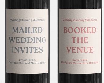 Personalized Wedding Milestone Wine Labels | Trendy Engagement Gift