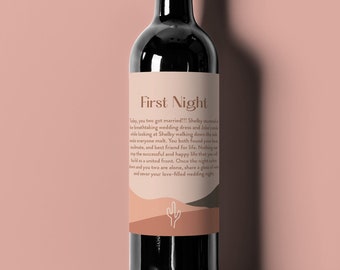 Custom Wedding Milestone Wine Labels, Boho Bridal Shower Gift, Terracotta, Desert AZ Wedding