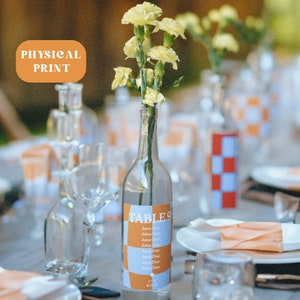 Custom Wedding Table Number Seating Chart Wine Labels, Wine Bottle Seating Chart Names on Wine Labels, DIY place cards, Table Allocation