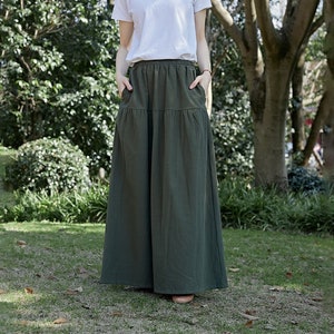 Winter/Fall Heavier Cotton Skirt Warm Maxi Skirts , I can make All Skirts out of thick cloth