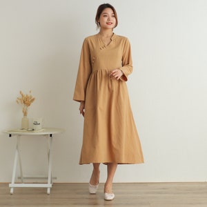 Winter/Autumn Warm Dress Heavier Dress Thicker Cotton Dress Long Sleeves Robes Outwear Dress HandMade Customized Plus Size 3XL 4XL 5XL 6XL