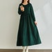 Winter/Fall Dress Cotton Corduroy Dress Long Sleeves Tunics Dress Loose Warm Dress Customized Midi Dress Hand Made Plus Size Corduroy Robe