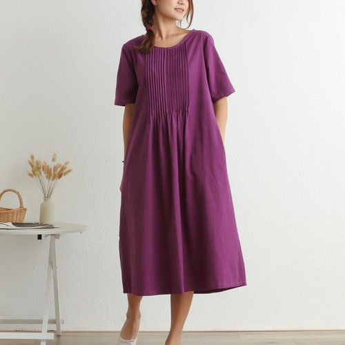 Linen Dresses for Women Midi Summer Dress 100% Linen Plus Size - Etsy