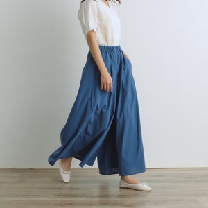 Summer Skirt Pant Women Elastic Waist Cotton Skirt Pant Soft Casual Loose Large Size Boho A-line Skirt Customized Plus Size Linen Pant image 1