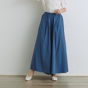 Summer Skirt Pant Women Elastic Waist Cotton Skirt Pant Soft Casual Loose Large Size Boho A-line Skirt Customized Plus Size Linen Pant image 2