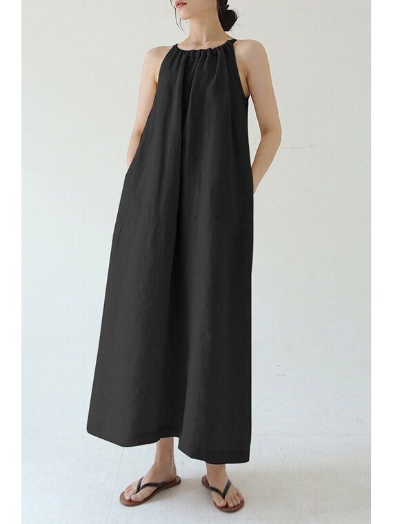 Summer Sleeveless Dress Shirt Sundress 