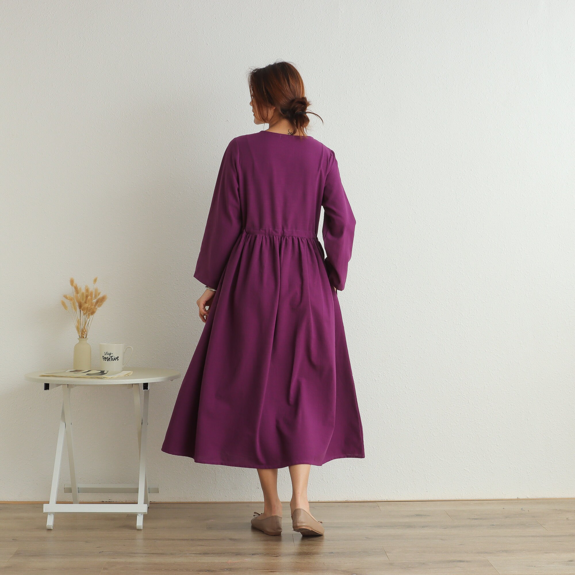 long sleeve cotton dress