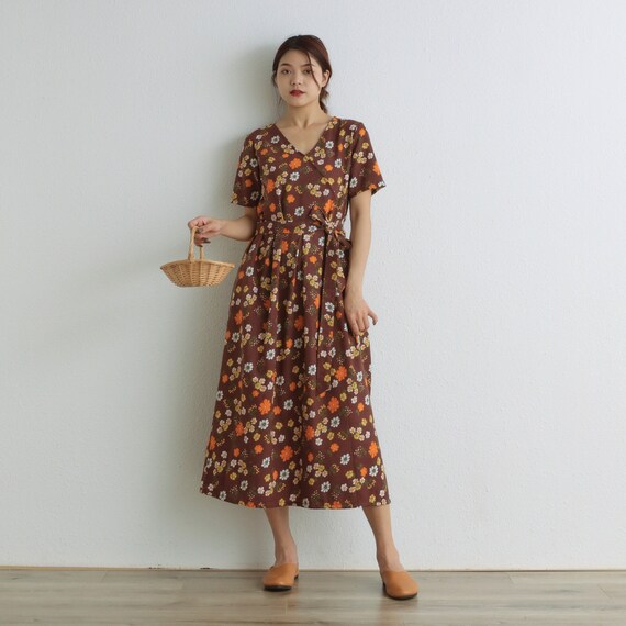 Summer Dresses Short Sleeves Dress Floral Casual Loose Dress Etsy