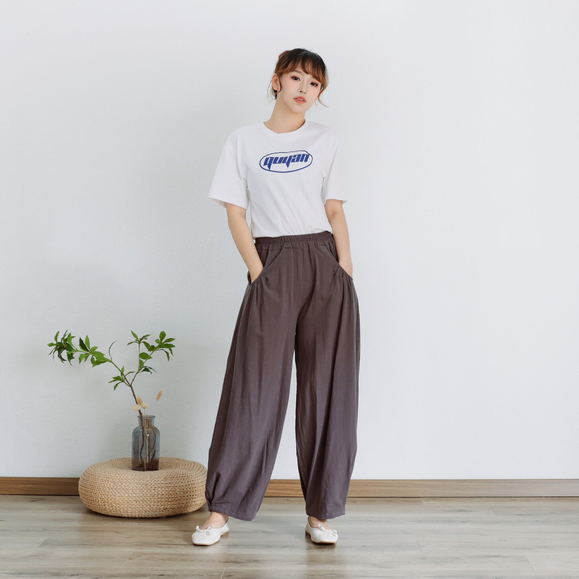 Women Cotton Linen Loose Wide Leg Pants 3496 – XiaoLizi