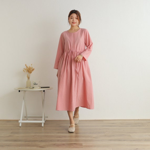 long sleeve cotton dress