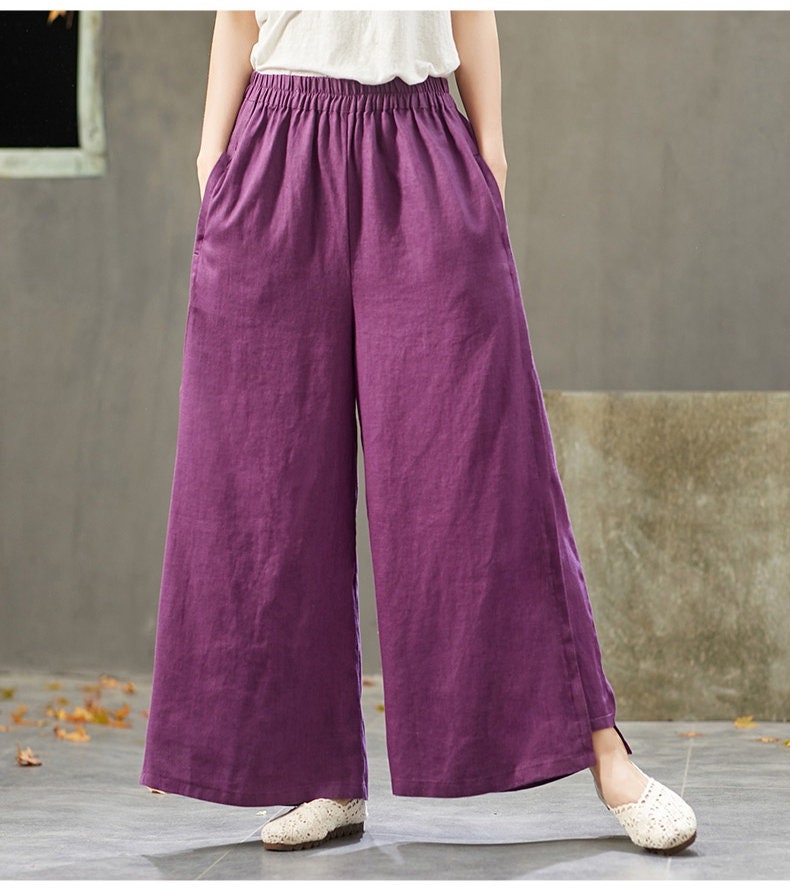 Women Elastic Waist Cotton Pants Soft Casual Loose Large Size - Etsy