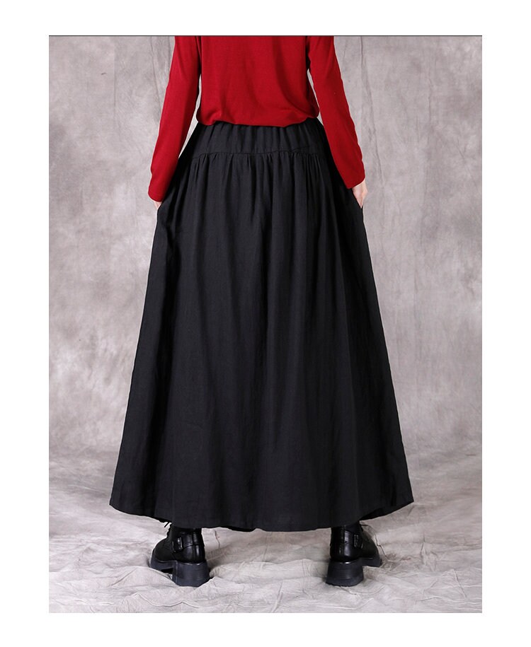 Summer Elastic Waist Skirt Cotton Skirt Casual Loose Skirts Etsy