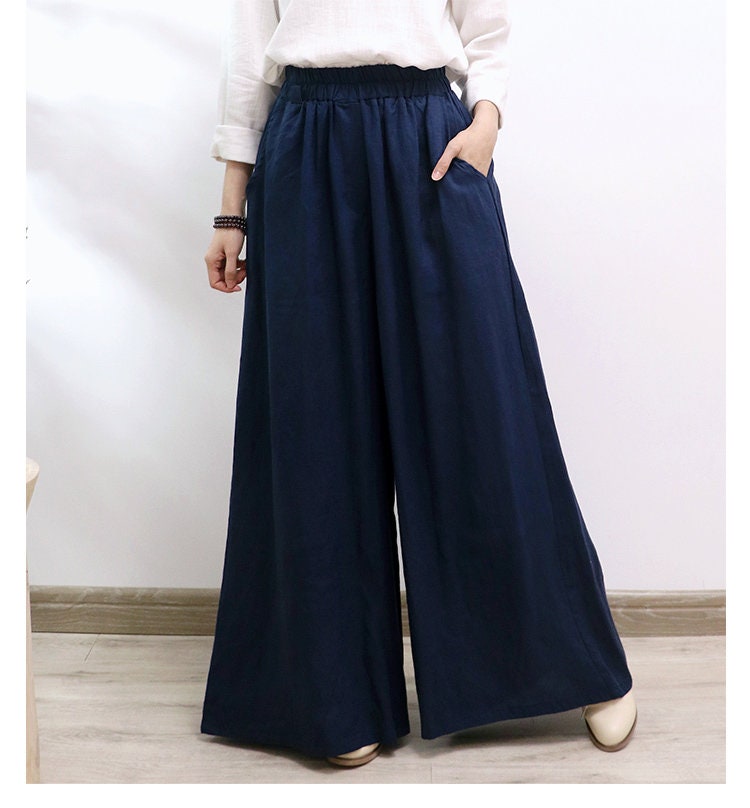 Women Elastic Waist Cotton Pants Soft Casual Loose Large Size - Etsy