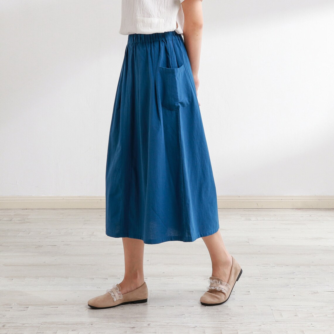 Summer Skirt Elastic Waist Cotton Skirt Casual Loose Skirts - Etsy