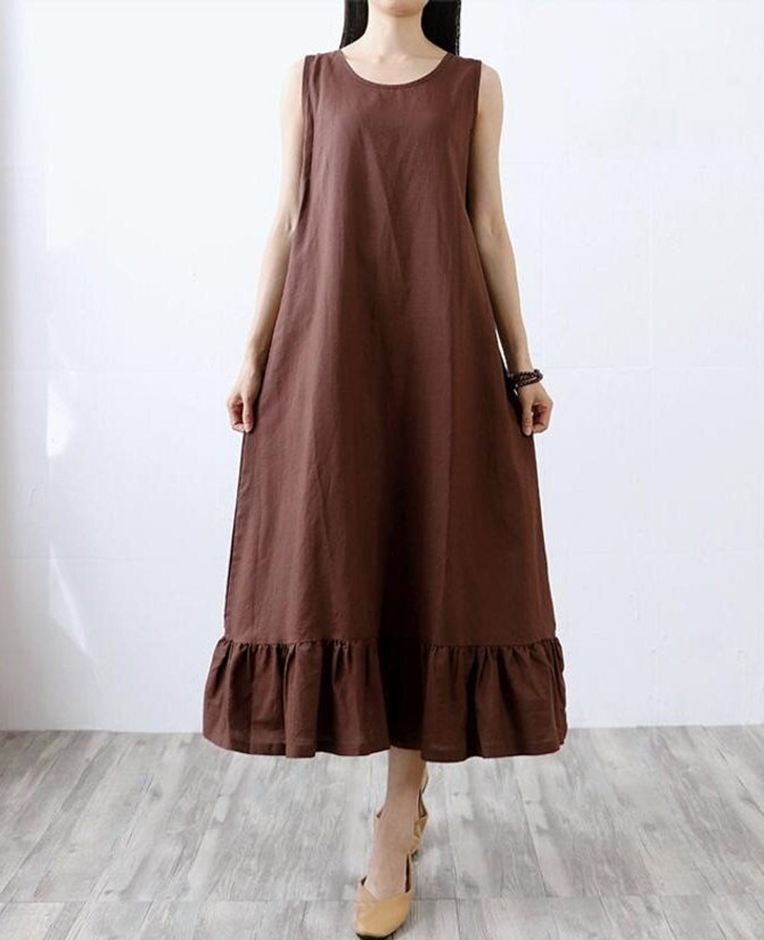 Summer Dress Cotton Sleeveless Dress Shift Sundress Casual - Etsy