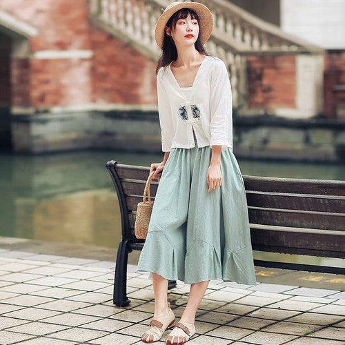 Casual Cotton Elastic Waist Pants
