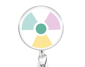 Pastel Radiation Symbol Retractable Badge Reel