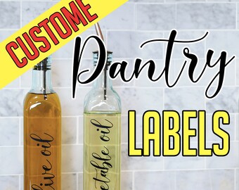 Custom Pantry Labels, Household Organization, Vinyl Decals