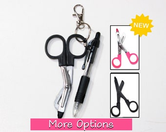 Mini Trauma Shear Scissors and Pen, Nurse Badge Accessories