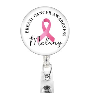 Cancer Awareness Badge Reel, Pink Ribbon Awareness