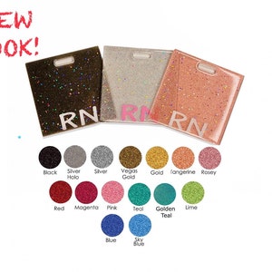 Shiny Resin-Topped Acrylic Badge Holder with Color Options and your favorite title.
