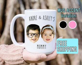 Multiple Children Face Custom Baby  Mug , Facial Photo, Personalized Photo Mug, Baby Photo Mug, Mug For New Dad, Gift for Her