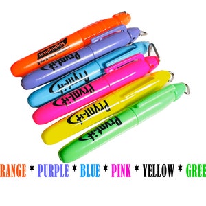 May include: An assortment of six colorful highlighters in orange, purple, blue, pink, yellow, and green. Each highlighter has the text "Prynt-it" printed on the barrel. The orange highlighter is labeled "Highlighter".