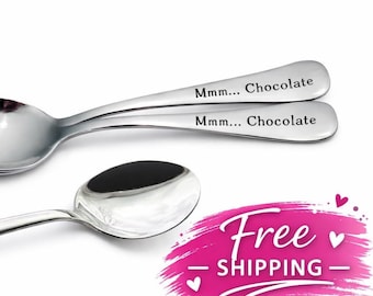 Couple Spoon Set | Personalized Engraved Teaspoons | His and Hers Gift