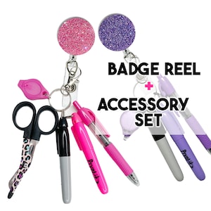 Leopard Print Mini Trauma Shears Badge Reel Set: Nurse Accessories
