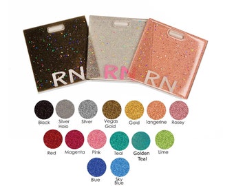 Custom Acrylic Badge Holder | Glitter Resin Personalized Name Tag