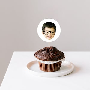 Personalized Baby Face Party Cupcake Toppers, 12 Toppers, DIY, Digital Download
