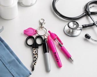 Mini Trauma Shears Set, Badge Accessories Bundle, RN CNA Gift, Personalized Engraving