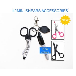 Mini 4” Shears, Nurse Badge Clip  Shear Scissor Accessories