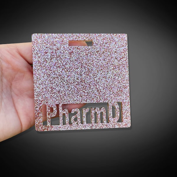 PharmD Glitter Badge Holder, Pharmacy gift, Pharmaceutical, Student, Pharmacist