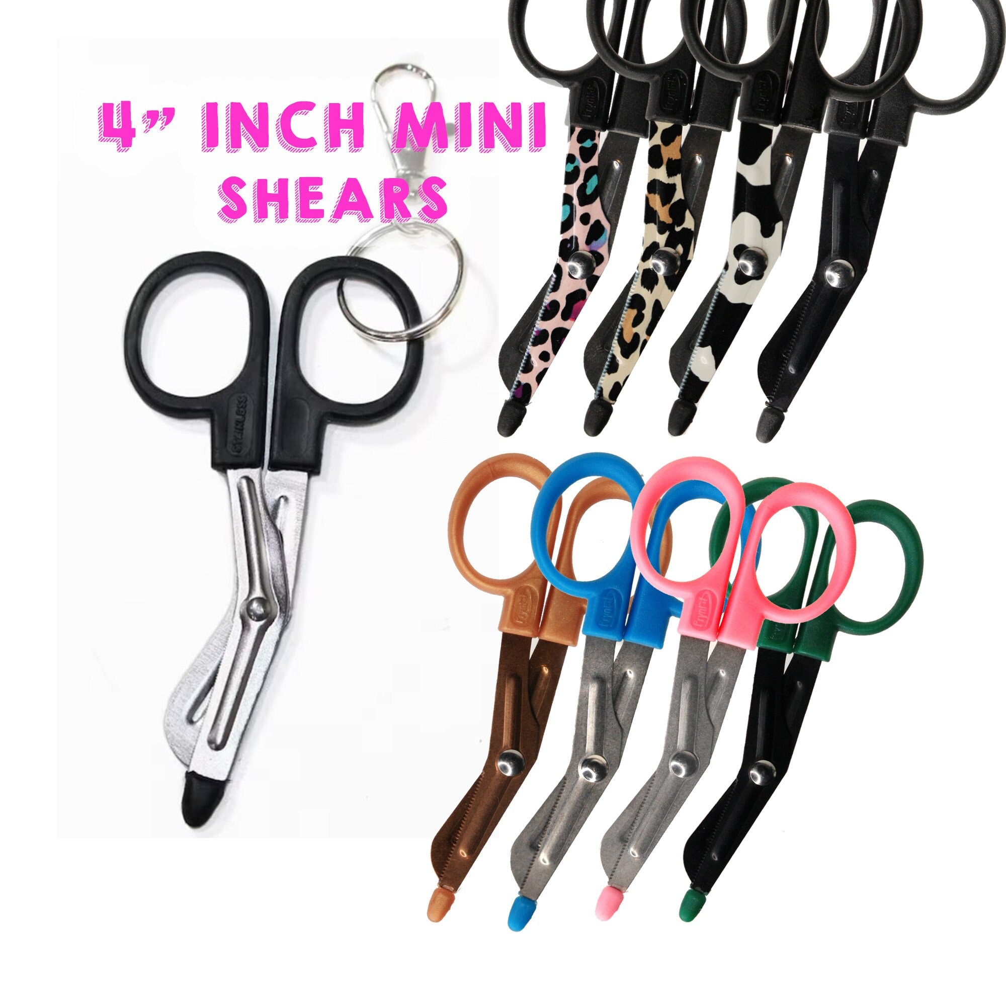 Nurse Badge Shear Scissors, Mini Trauma Shears, Shears, Medical Scissors,  Engraved 4 Shears, Cow, Camouflage, Daisy, Sunflower, Pink 